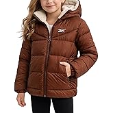 Reebok Girls Winter Coat - Heavyweight Quilted Sherpa Lined Parka Puffer Jacket - Warm Winter Jackets for Girls