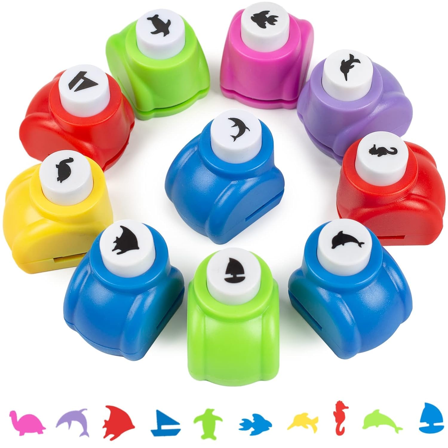 View 1 of 10PCS Mini Cute Hole Puncher, Hole Puncher for Crafts, Sea Animal Shaped Paper Punch Shapes for DIY Crafting, Scrapbooking, Greeting Cards, Photo Albums, and Festival Paper Projects