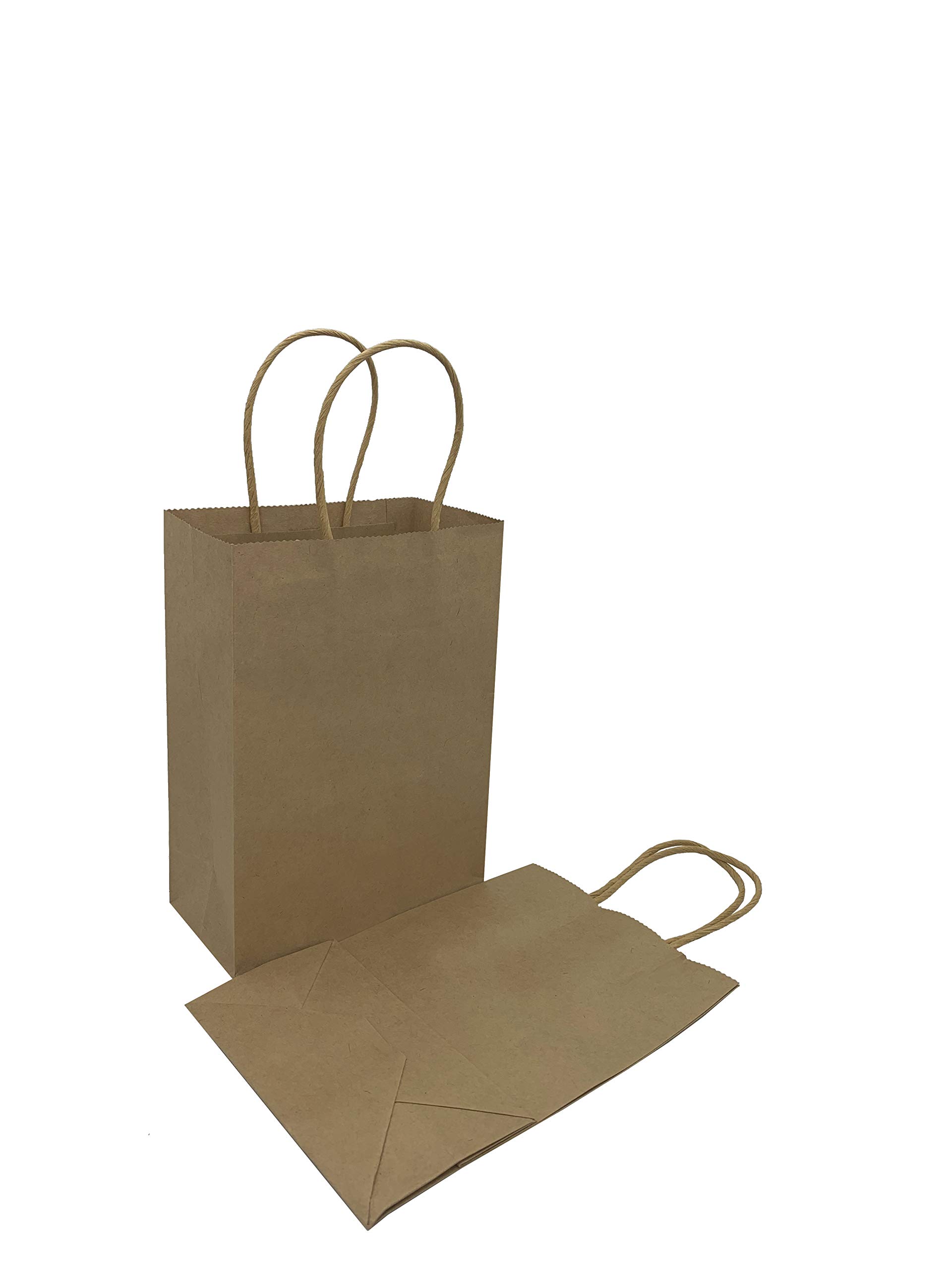 Pack of 6 Vertical Paper Gift Bags Plain Colour 21 x 15 x 8 cm (Brown (Kraft))