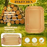 BYKITCHEN 300pcs Air Fryer Liners for Dual Basket 21-27cm 450F view 4