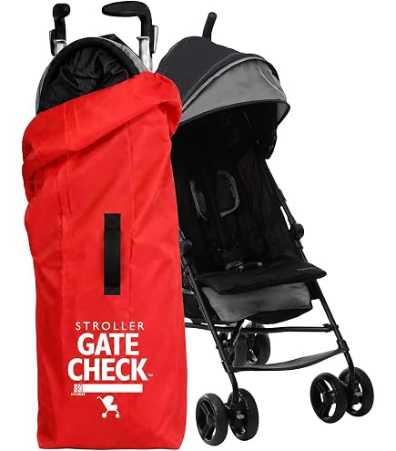 KiddiGo Umbrella Stroller Bag for Airplane Travel, Black and Green, 47