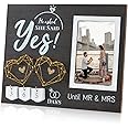 Engagement Gifts for Couple, Wedding Countdown Calendar Engagement Picture Frame, Cool Engagement Gifts for Her Women Couples Newly Engaged - He Asked, She Said Yes