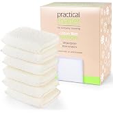 Practical Matter Kitchen Sponge, Organic Cotton Fiber All-Purpose Dish Sponges for Washing Dishes and Cleaning All Surfaces, Durable Non Scratch Scrub, 6 Count Value Pack