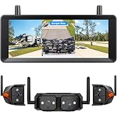 AUTO-VOX Wireless RV Backup Camera System,Dual Lens Rear and Side Coverage | 7.2" HD Monitor, Triple Split View, IR Night Vision, DVR Ready Back up Camera for RV, Travel Trailer, Motorhome, Camper