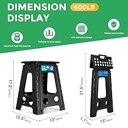 Dyforce 17.5 Inch Folding Step Stool 400lbs