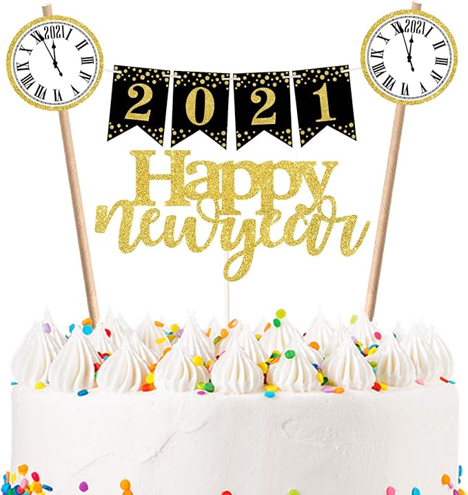 Amazon.com: Set of 2021 Happy New Year Cake Topper, Hello 2021 Cake Topper, New Year Eve Party
