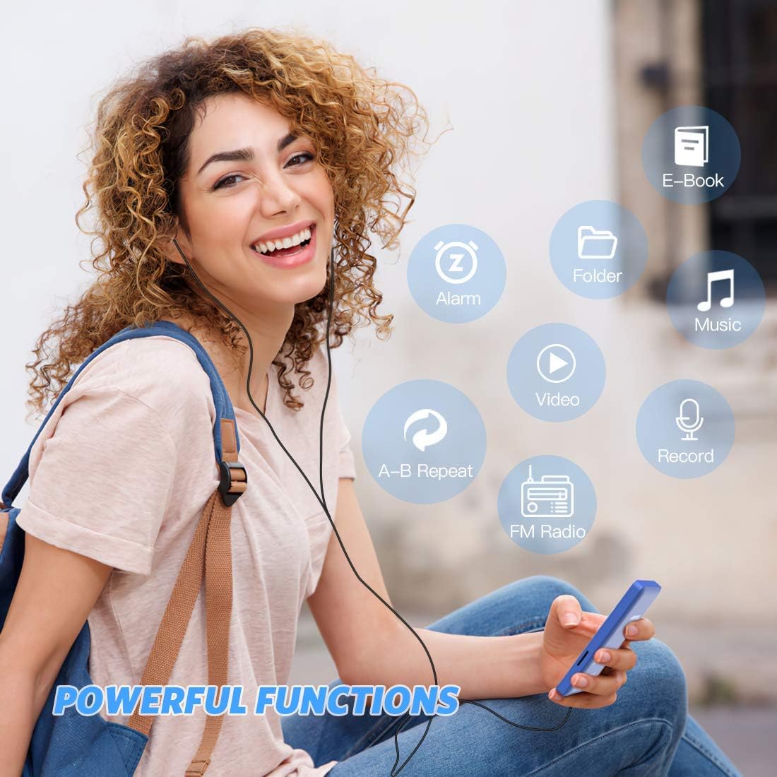 AGPTEK MP3 Player, 16GB Lossless MP3 with 1.8 Inch Screen, 70 Hours Playback, Supports FM Radio, Pictures, Recording, E Book - Image 3