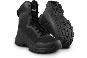 Smith & Wesson Men's Scout 8" Hot Weather Nylon Military Tactical Boots Side Ziper Work Combat Trooper Leather Boots