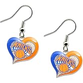 NBA New York Knicks Swirl Heart Earrings