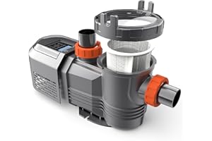 VARMINPOOL 1.8 HP Variable Speed Pool Pump, 9114GPH, Smart Programmable Above Ground Pool Pumps with Timer, Removable Rain Cover, 220V, Energy Efficient, Large Filter Basket