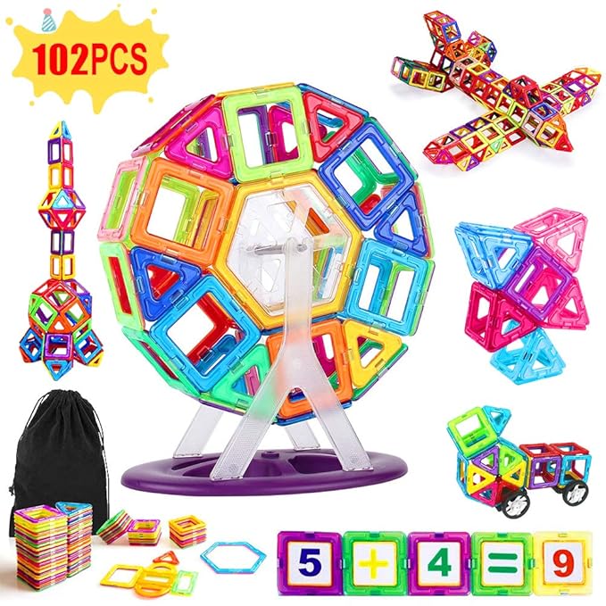 ANTOPM Educational Magnetische Bausteine Spielzeug Set für Kinder, Pädagogische Magnetische Bausteine Spielzeug Set für Kinde