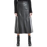 Max Studio Women's High Waist Faux Leather A-Line Midi Skirt - Medium In Loden Green