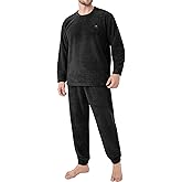 DAVID ARCHY Mens Pajamas Set, Ultra Soft Fleece Sleepwear with Roomy Pockets, Cozy Winter Loungewear for Cold Weather