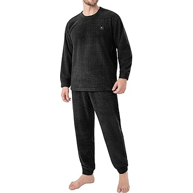 Pyjama Homme Hiver Flanelle Ensemble Pyjama Haut Et Pantalon Noir En Coton - Pyjama Haut Manches L – Le Slip Français Pijamas Homme