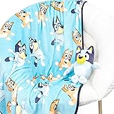 Jay Franco Kids Plush Mini Pillow Buddy & 40 x 50 Inch Travel Throw Set - Kids Super Soft 2 Piece Cuddle Blanket Set, Bluey