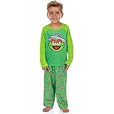 Sesame Street Oscar the Grouch Pajamas Boys' Long Sleeve Shirt and Pant Loungewear Set