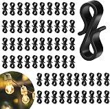 Gcstnn Gutter Hooks for Outdoor Lights 120 Pcs Plastic Gutter Clips Black view 1