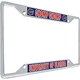 Desert Cactus University of Florida License Plate Frame UF Gators Holder for Front or Back of Car Metal Car Tag Holder Officially Licensed (Slogan 1)