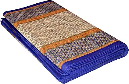 Crafts N Loom Handmade Organic Eco-Friendly Portable River Grass Mat / Natural Fibre Mat , 4 Fold (72W X 80L)