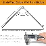 SETROVIC 12 Inch Adjustable Pencil Marking Compass Circle Wing Divider view 2