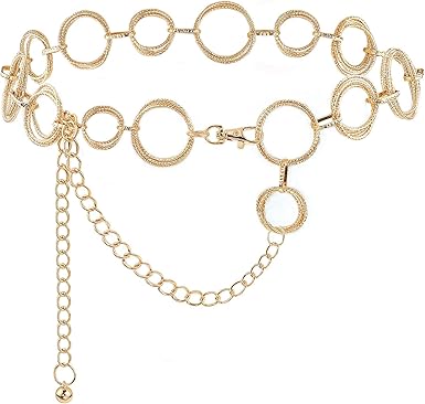 Glamorstar O Ring Chain Belts For Women Waist Band Belt For Dress Link Chain Gift At Amazon Women S Clothing Store