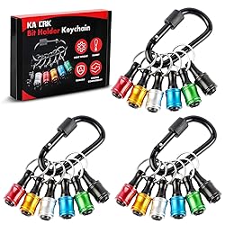 katerk 18pcs Bit Holder with Carabiner Socket for