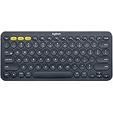 Logitech K380 79-Key Compact Multi-Device Wireless Bluetooth v3 Keyboard - Gray (Renewed)