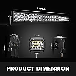 DOT 5D Curved 32" 180W Led Light Bar+2x 4 60W Led