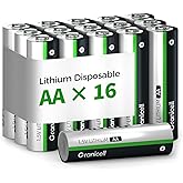 Granicell 16-Pack 3500mAh Lithium AA Batteries | 1.5V for Blink Cameras, Smart Locks, Alarms & Tech Devices | 10-Year Life, L