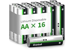 Granicell 16-Pack 3500mAh Lithium AA Batteries | 1.5V for Blink Cameras, Smart Locks, Alarms & Tech Devices | 10-Year Life, L