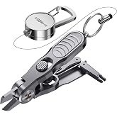 HOOK-EZE Fishing Line Cutter, Fly Fishing Nippers with Retractors and Knot Tying Tool Accessories, Stainless Steel Braided Line Scissors Clippers for Mono and Fluoro Lines