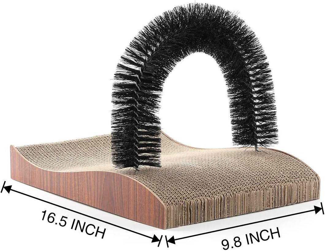 FUKUMARU Pet Fur Grooming Cat Scratching Pads, Cats Self Groomer Massager Scratcher Toy Brush : Pet Supplies