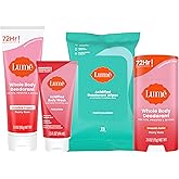 Lume Skin Care Gift Set for Women, Whole Body Deodorant Starter Pack - Smooth Solid Stick, Invisible Cream Tube, Acidified Body Wash Mini & Deodorant Wipes - Aluminum Free Odor Control (Peony Rose)