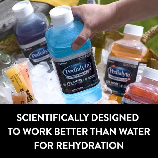 PEDIALYTE ADVANCEDCARE PLUS ELECTROLYTE HYDRATION DRINK, HAS 33% MORE ELECTROLYTES AND HAS PREACTIV PREBIOTICS, ICED GRAPE, 1 LITER
