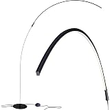 Brightech Logan Arc Floor Lamp - 76" Tall Standing Lamp With Marble Base, LED Bulb Included (Black)