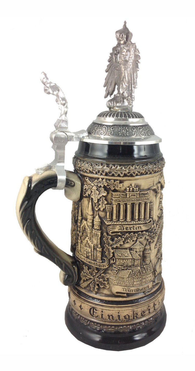 Zöller & Born German Beer Stein Pewter Deutschland Eagle Stein 0.5 Liter tankard, Beer Mug ZO 1403/5013
