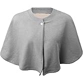 OhMill Warm Shoulder Shawl Cape for Women Winter Full Short Cloak Cape Soft Windproof Thermal Poncho Shawl Cover with Button