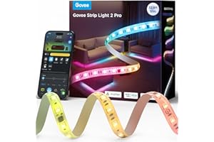 Govee RGBIC Strip Light 2 Pro with Matter, 32.8ft Wi-Fi LED Lights for Bedroom, Cabinet, Party, TV and Gaming Desk, Smart Led Strip Lights Compatible with Alexa and Google Assistant, Home Decor