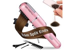 SPLIT-ENDER Split Ender Mini – Original Cordless Split End Hair Trimmer for Dry, Damaged, Brittle, Curly, Frizzy, or Straight Hair – Battery Operated Home Styling Tool for Split Ends (Battery-Powered, Light Pink)