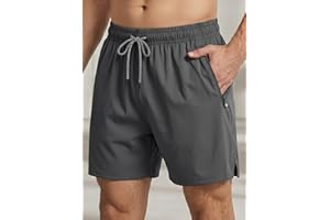 Men's Athletic Shorts with Drawstring Elastic Waist Pockets Lightweight Workout Shorts Gym Casual Wear