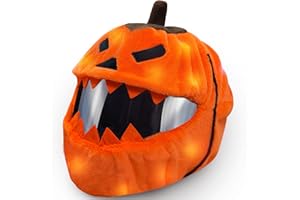 glahorse Extra Large Halloween Pumpkin Motorcycle Helmet Cover Light Up Hat Decoration 18.78 x 15.8,Pumpkin Helmet Cover,Halloween Hat with Light Decoration Accessories for Men Women,Fun Rides Gifts