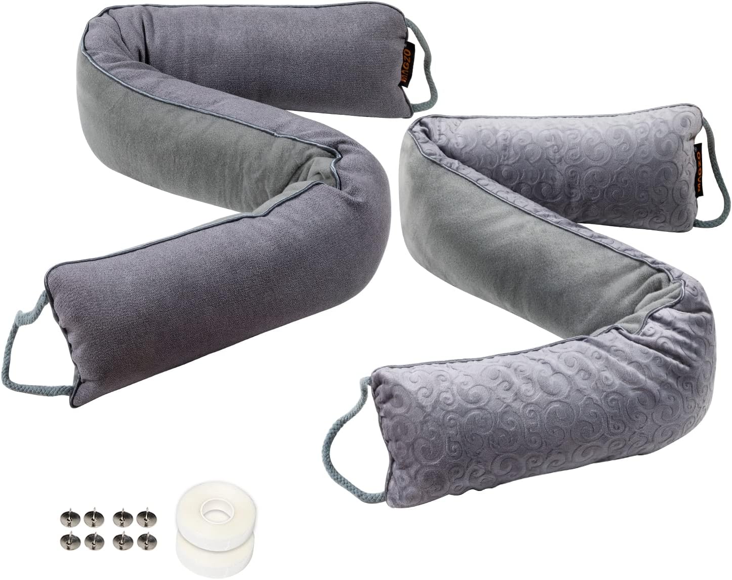 Draft Stoppers - MAGZO Door Draft Stopper 36 Inches Length & 32 Inches Length x 4 Inches Width, Gray