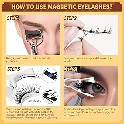 QUEWEL No Glue Needed Eyelashes Magnetic, Magnetic