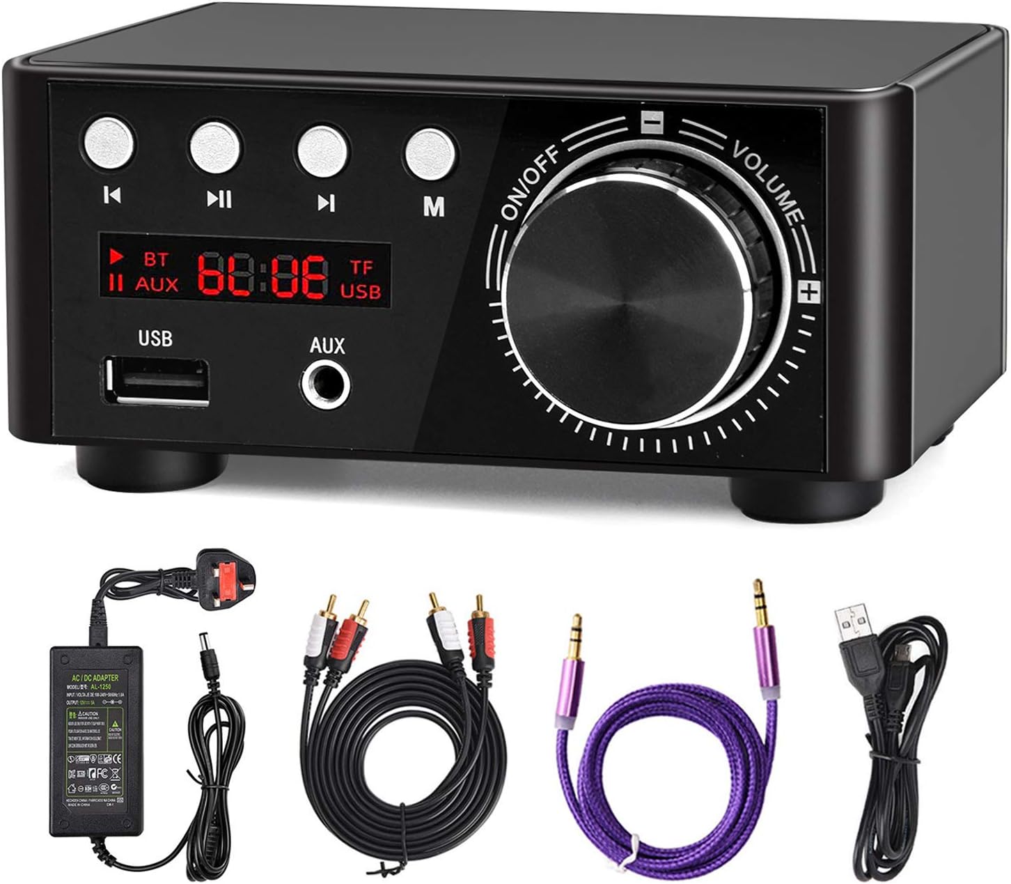 Facmogu Mini Bluetooth Power Amplifier, 100W BT 5.0 Digital Power Audio ...