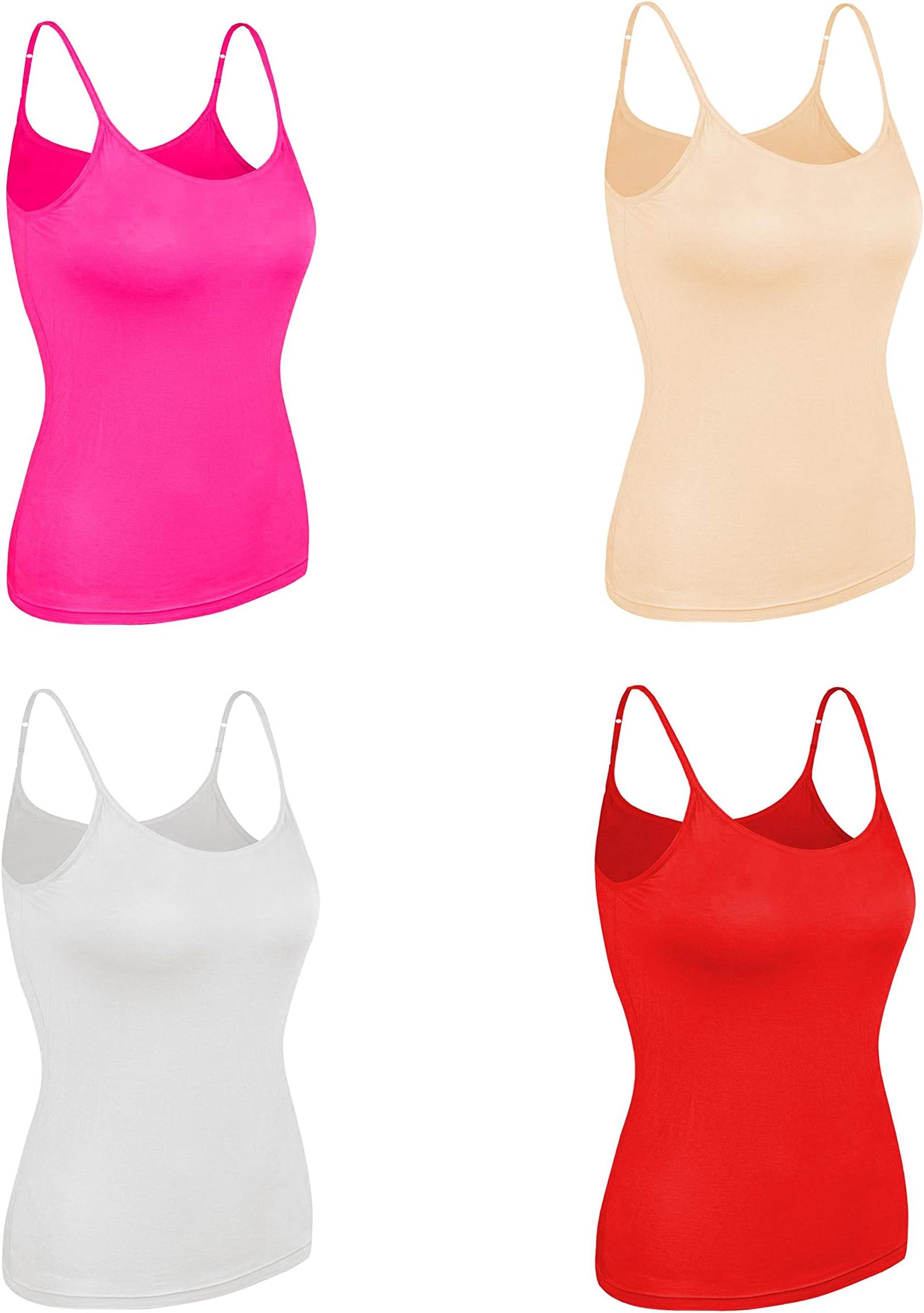 Neoteric Women's Cotton Camisole (Pack of 4)