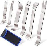 Etre Jeune 6pcs Metal Trim Removal Tool, Auto Pry Tool Kit Trim Removal Tool Set for Vehicle Door Panel (Silver)