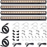 Barrina Grow Lights for Indoor Plants, Full Spectrum Sunlight, Black Cover LED Grow Light Bulbs, T5 Grow Light Strip, 1ft Plant Light for Indoor Plants Growing, 3 Mounting Modes, Yellow, 4 Packs