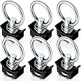 Hotop 6 Pieces Single Stud Fitting L Track 4,000LB Capacity with Stainless Steel Round Ring Aluminum Keeper Cargo Control for Airline Track Logistic Installation
