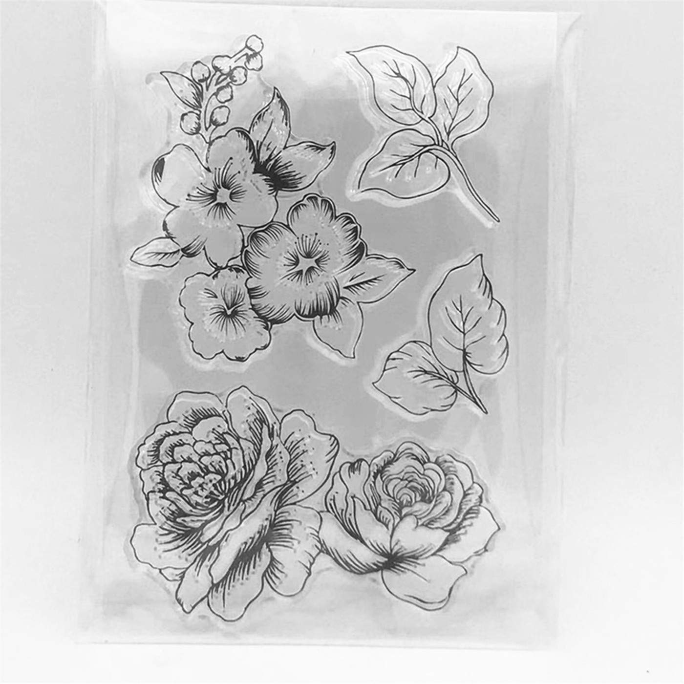 arriettycraft Flowers Leaves Clear Stamps for Cards Making Decoration Clear Stamps and DIY Scrapbooking