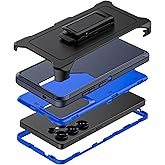 TMIDVFV Compatible with Samsung Galaxy S25 Ultra Case, with Belt Clip Holster Heavy Duty Rugged Shockproof Full Body Protection Kickstand Cover for Samsung Galaxy S25 Ultra Phone (Blue)